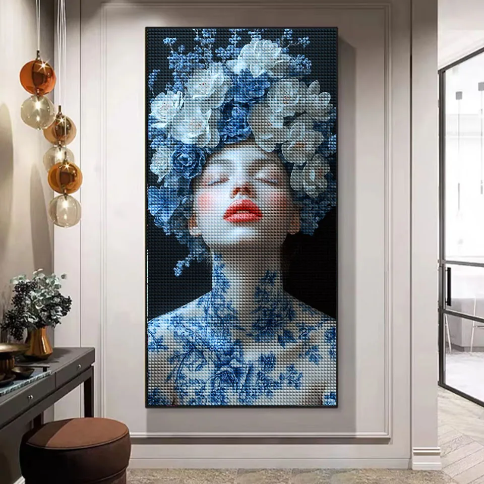 Diamond Embroidery DIY Blue and White Porcelain Makeup Beauty 2025 Novel Diamond Painting Art 5D Rhinestone Mosaic Home Decor