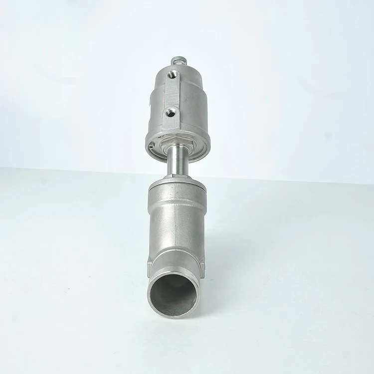 DN32 2 / 2 Way Pneumatic Welding Angle Seat Valve Plastic Actuator and Stainless steel valve body