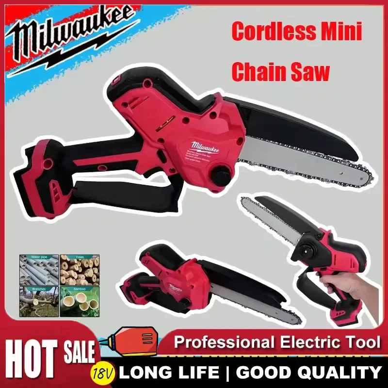 

Milwaukee High-Power Chainsaw, 8 Inch Auto Oiler Brushless Electric Chain Saw, Pruning, Wood Cutting Power Tools, 18V Battery