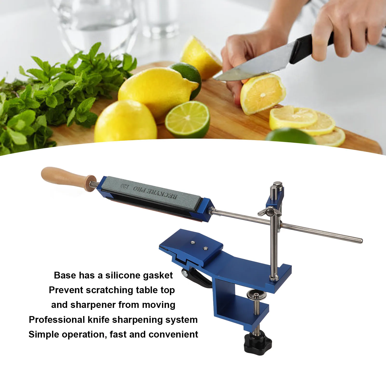 Kitchen Knife Sharpener System Kitchen Knife Sharpener System with 4 Whetstones Professional Flip Fixed Angle Stainless Steel