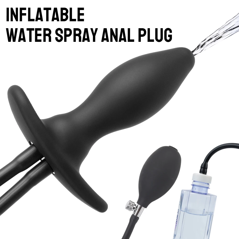 Enema Cleaner Inflatable Anal Plug 3 IN 1 Water Spray Butt Plug Anal Dilator Prostate Massager Sex Toys for Women Men