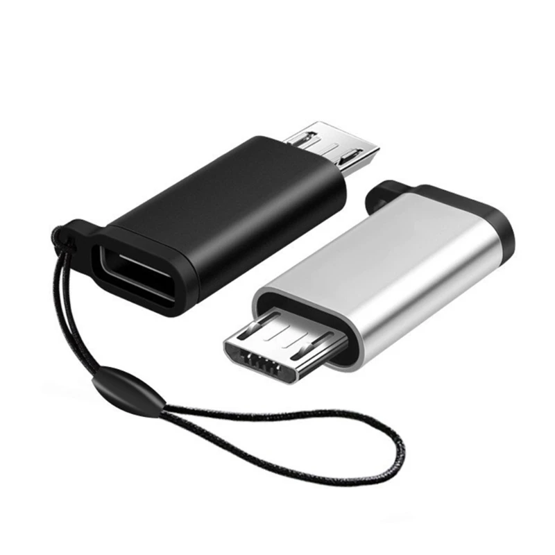 CPDD Cellphone Adapter with Lanyard Portable USB C to Micro USB Adapter USB Converter Connector Support Data Sync & Charging