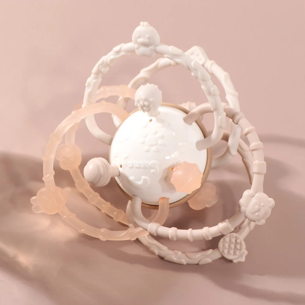 

Rattle Soft Silicone Baby Toy Round Ball Grab Ball Manhattan Round Ball Teethers Chewable Rattle Baby Toy