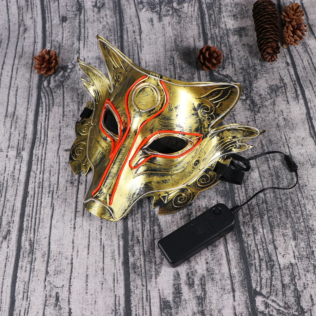 

LED Wolf Head Mask Halloween Cosplay Cover Party Accessory Reusable Masquerade Props Toy