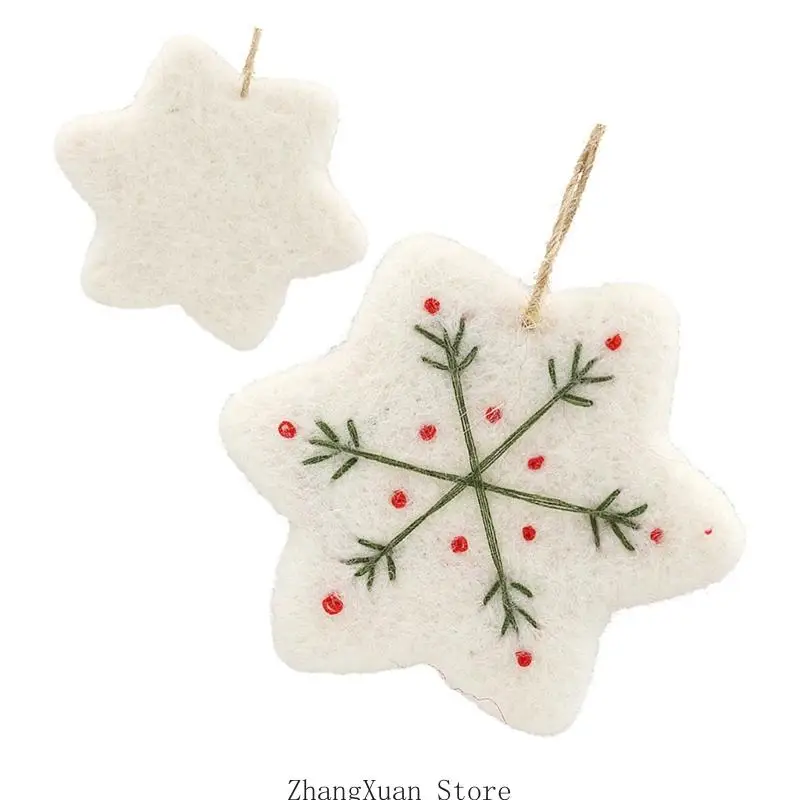 Weiche Filz-Weihnachtsdekoration zum Aufhängen für Baumkranz, Tür und Geschenkverpackung, 3 x – Detail 8