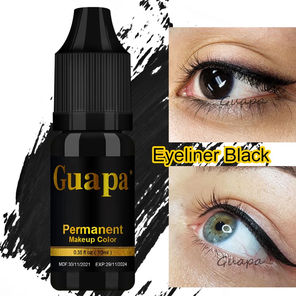 Pigment d'eye-liner organique semi-continu pour micropigmentation, amélioration des cils, encre de tatouage, peinture liquide Microblading, 10ml