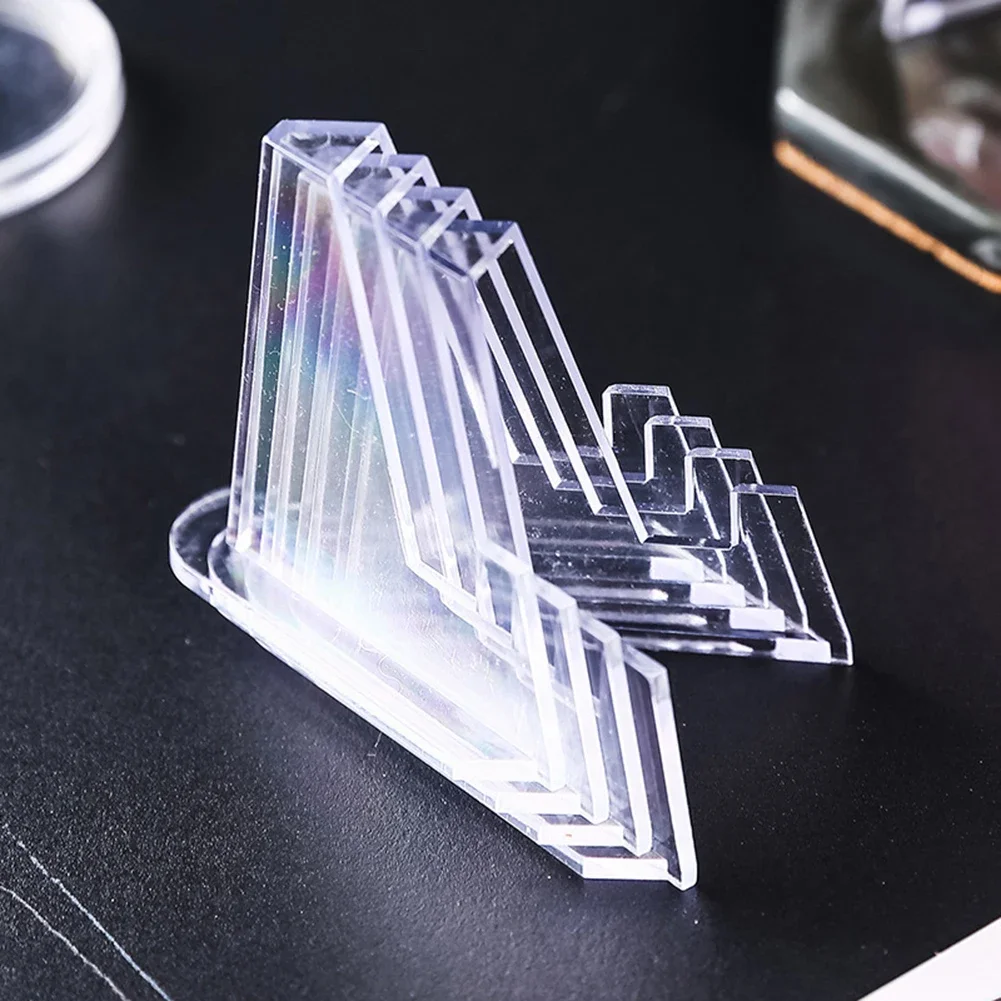 5pcs Clear Acrylic Coin Display Stand Holders Small Easel Rack Business Card Commemorative Challenge Coin Capsule Holder Support