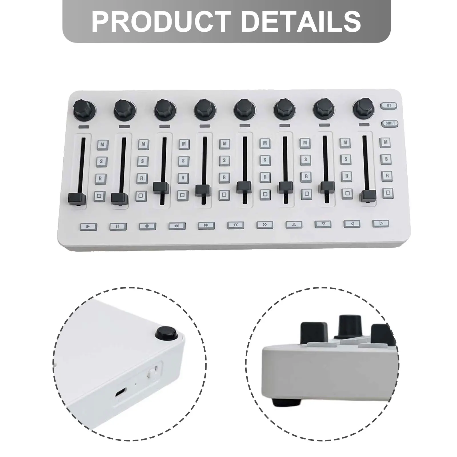 DAW-Focused For MIDI Controller For Mixing Console for For M-VAVE Supporting For Multiple Operating SysteFor via BT and USB