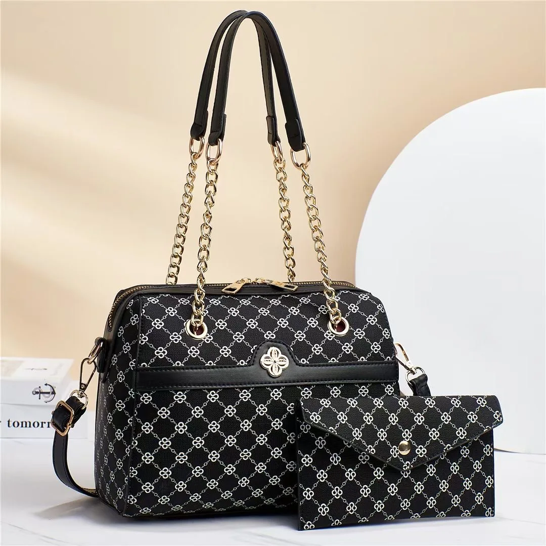 

The New Solid Color Paneled Chain Texture Is Foreign Simple Has A Large Capacity A One-shoulder Diagonal Cross-women's Bag