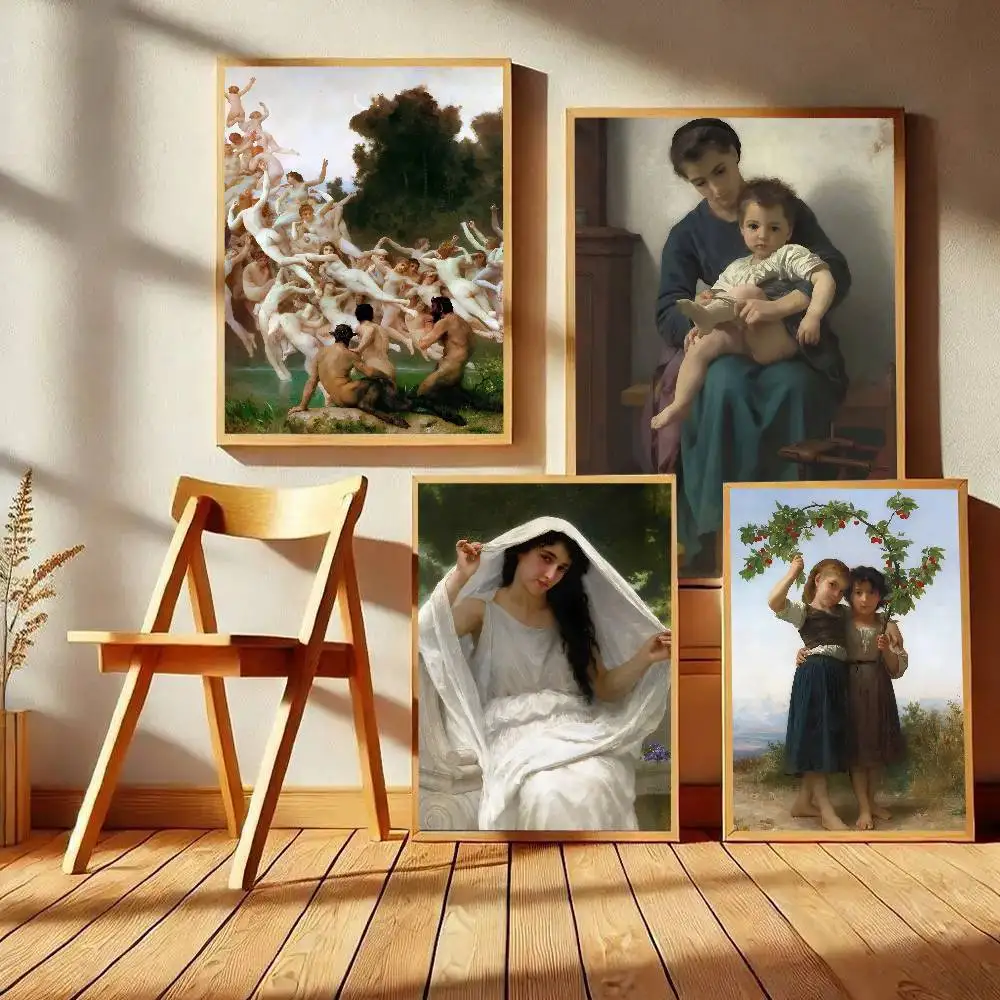 Artist William Bouguereau Classic Artwork Poster Art With Prints Home Bedroom Living Room Decoration Gift