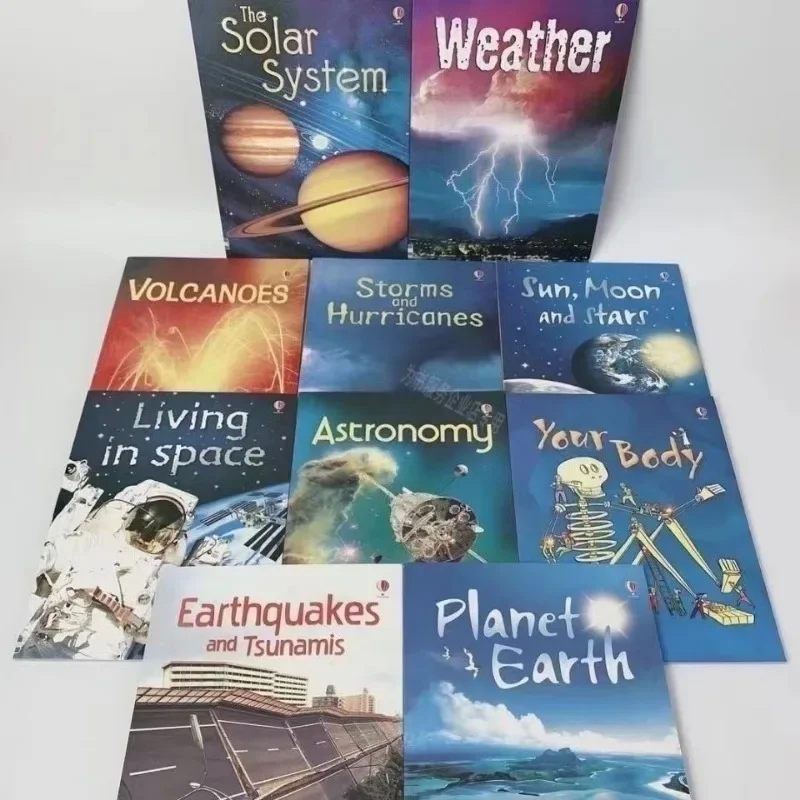 10 Books/Set Paperback Usborne Beginners Science Children Interesting Science Book Kids Students English Reading Picture Book