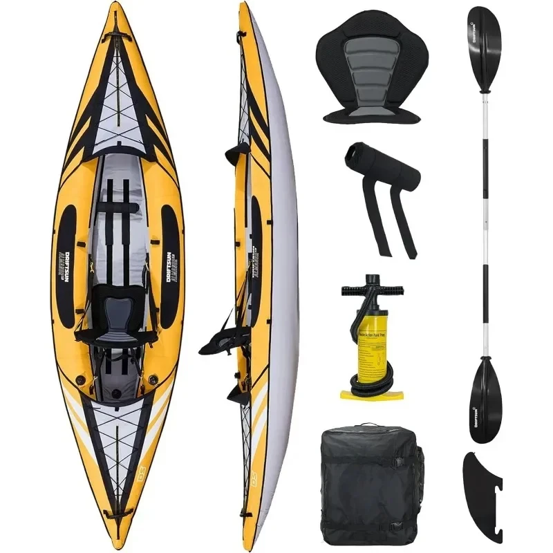 

Almanor Inflatable Kayak - Inflatable Touring Kayak Inflatable Kayaks for Adults EVA Padded Seats High Back Support