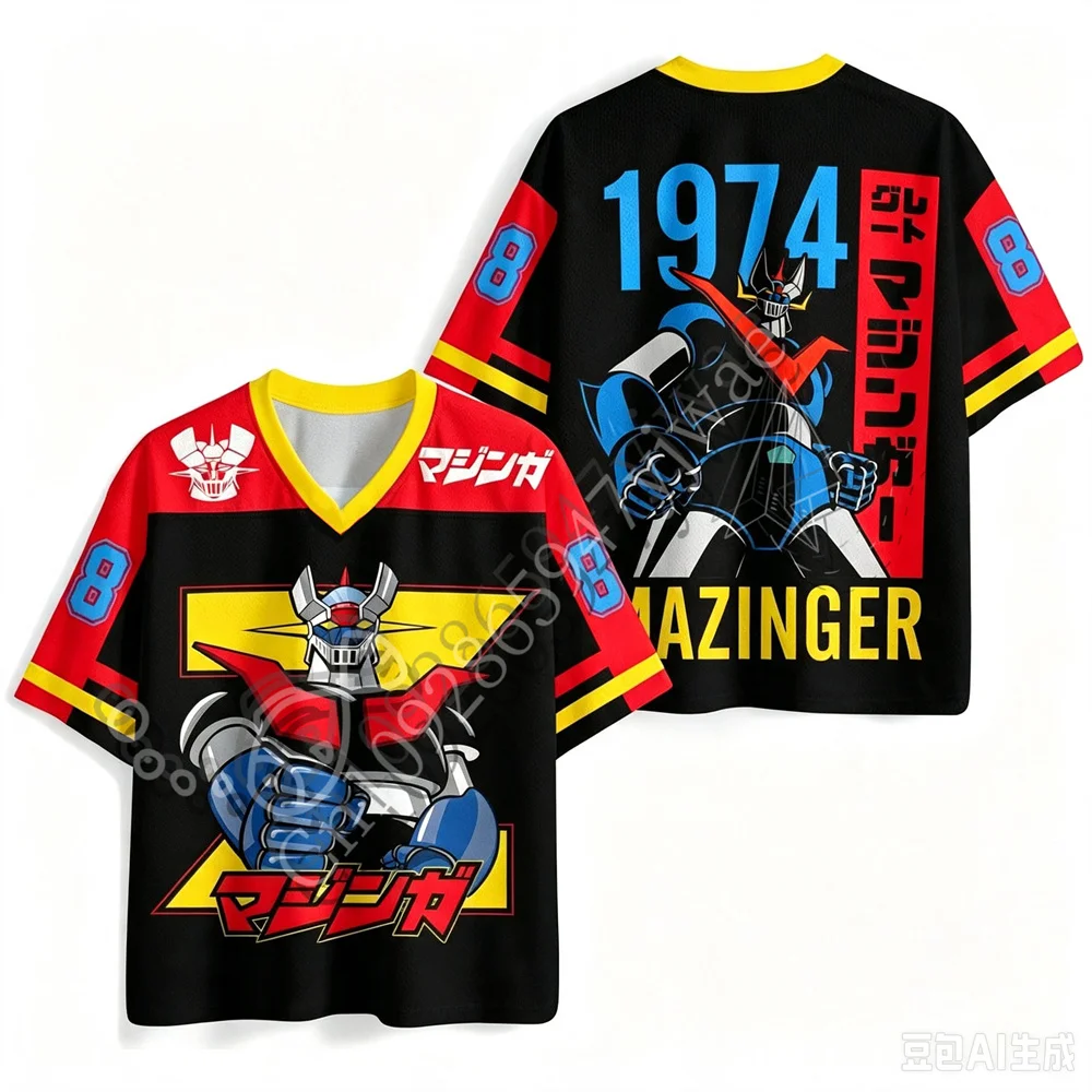 Demon God Grendizer Jersey UFO Robot Anime T-Shirt 3d Printed Short Sleeved Fashionable Street Wear Adult Child T-shirts Vest
