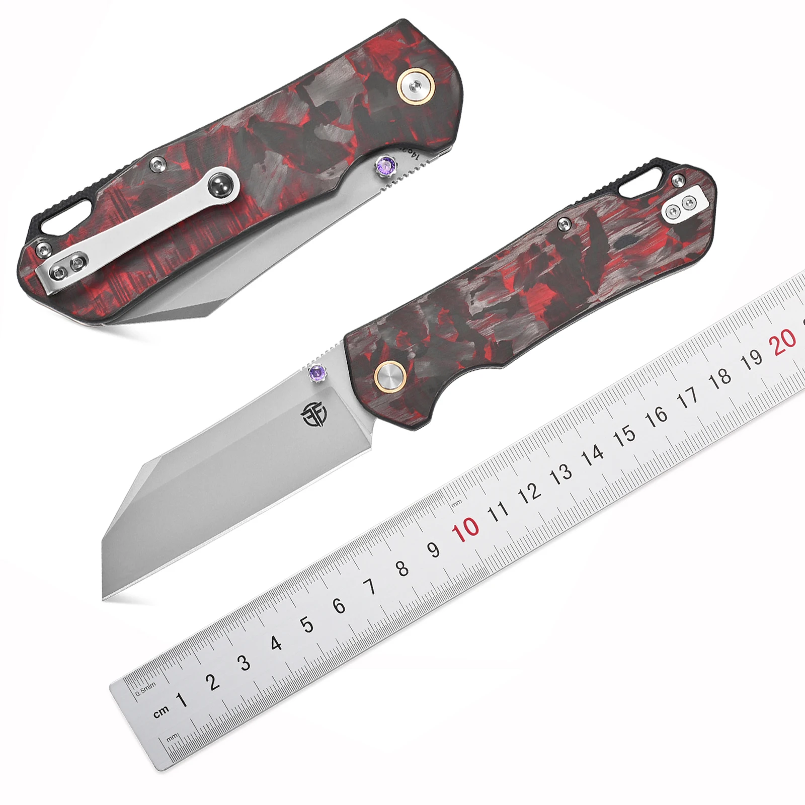 FF28 Pocket Knife 14C28N Steel Blade Carbon fiber Handle Folding knife for Outdoors Camping Hunting EDC Tool