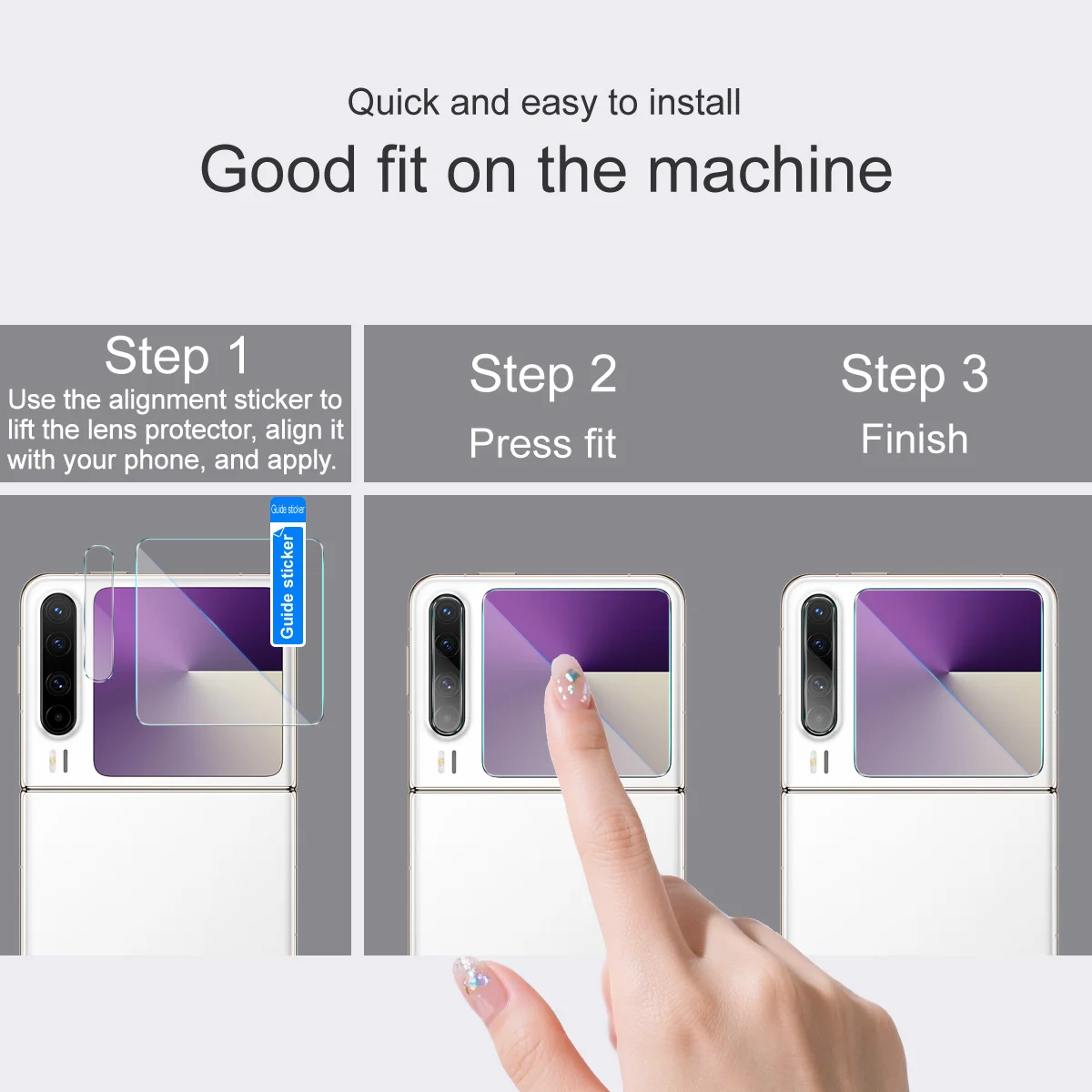 لهاتف Samsung Galaxy Z Flip7 FE 5G فيلم عدسة IMAK زجاجي + واقي شاشة خلفي