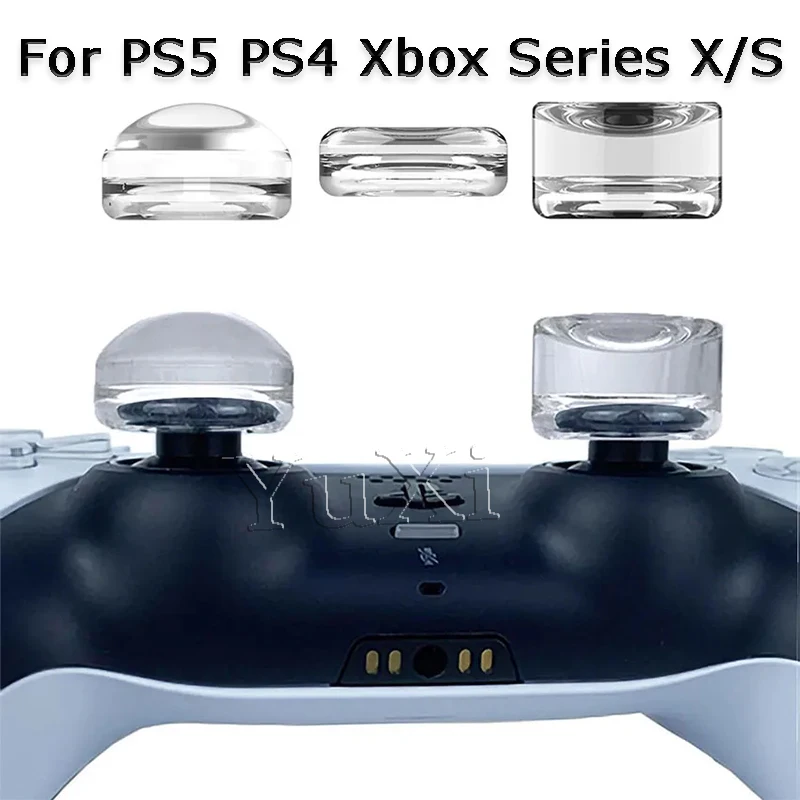 YuXi 2PCS Für PS5 PS4 Xbox Serie X/S Joystick Thumbstick Fall Transparent Klar Silikon Thumb-Stick grip Kappe