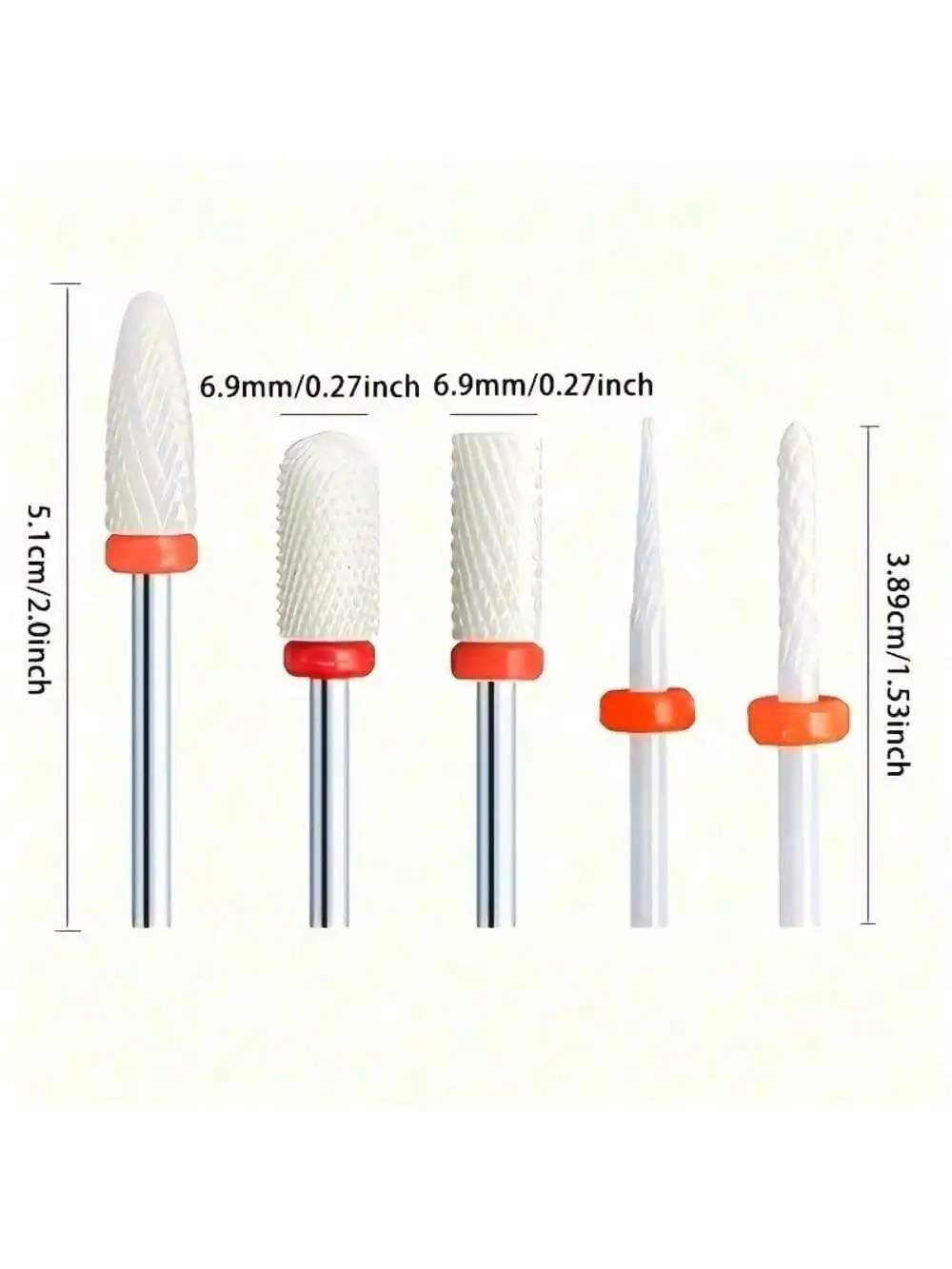 10 قطعة قاطعة المطحنة السيراميك مسمار لقمة ثقب الملفات الكهربائية مانيكير عدة إهاب إزالة لدغ هلام البولندية أدوات اكسسوارات #3