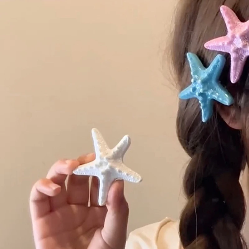 1pc acessórios de cabelo diy elegante estrela do mar grampos de cabelo para senhoras grampos de cabelo verão praia festa de férias presilhas