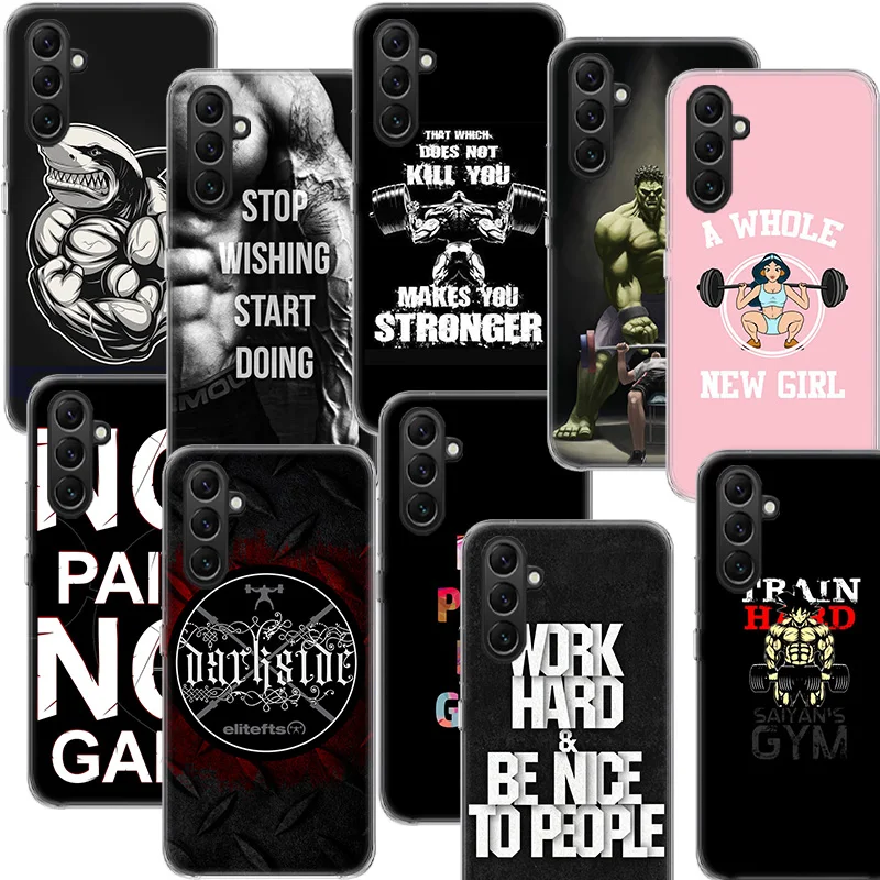 Bodybuilding Gym Fitness Muscles Phone Case Samsung A02S A03S A13 A23 A33 A52S A12 A22 A32 Galaxy A51 A71 A41 A21 A31 A53 A73 A1