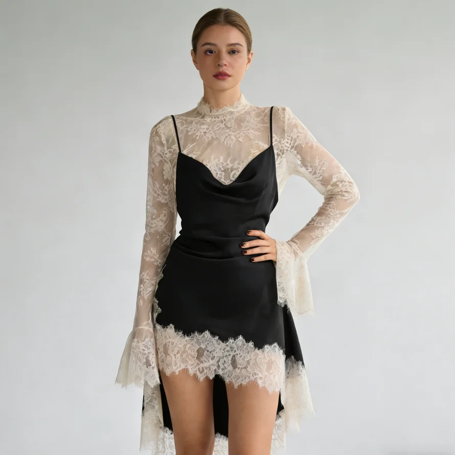 

Women Elegant Solid Shawl Mini Dress Fashion Round Neck Waist Cinching Slim Fit Short Dresses For Daily Evening Dinner Vestidos