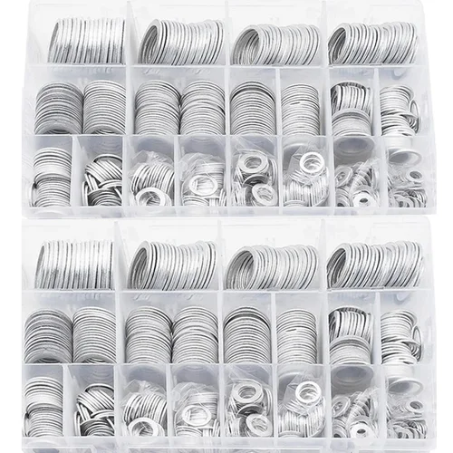 Imagen 2 del producto 200/280/360/450/540 Uds M6 M8 M10 M12 M14 M16 M18 M20 M22 M24 arandela plana de aluminio Kit de combinación de juntas de tapón de drenaje de aceite
