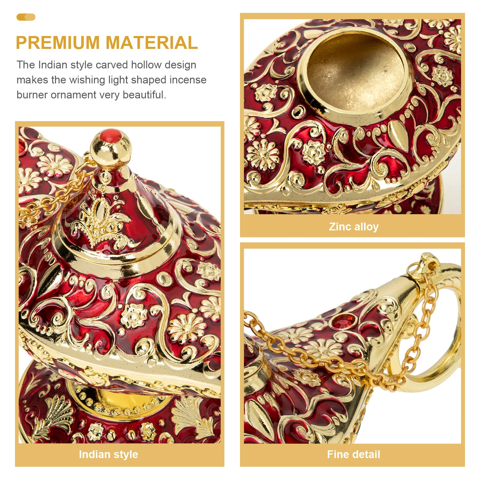 

Creative Indian Style Metal Incense Burner Decorative Ornament for Home Sauna Yoga Aromatic Decor