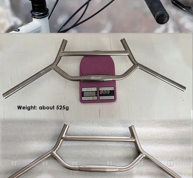 Fahrradlenker aus Titanlegierung, Elchstangen 22,2 * 31,8 mm, Fahrradzubehör für Reisen, Kies, Lenkrad – Detail 3