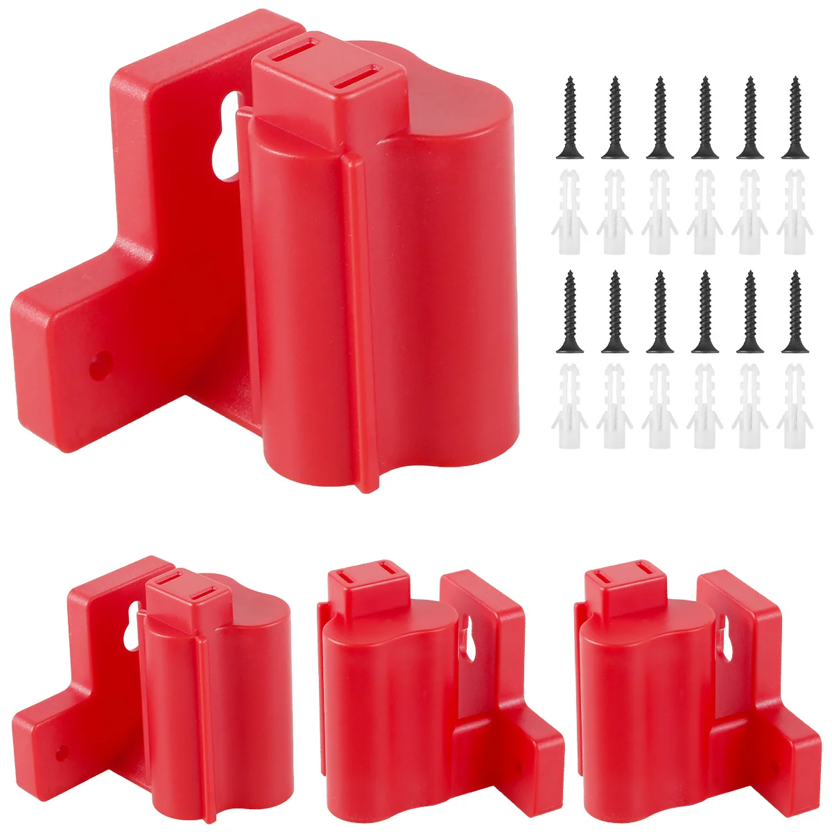 4Pcs/Set Battery Mount Holder Wall Mount Machine 12V Battery Electric Tool Fit Storage Rack Power Tools for Milwaukee M12