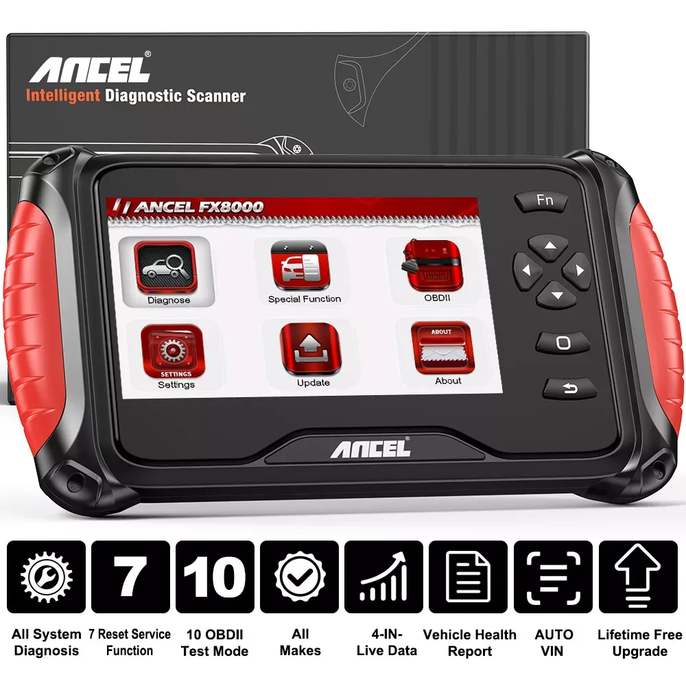 

ANCEL FX8000 Car Full System Diagnostic Scan Tool OBD2 Scanner Code Reader TPMS ABS Bleeding Oil Reset EPB SAS Resets Scan Tool