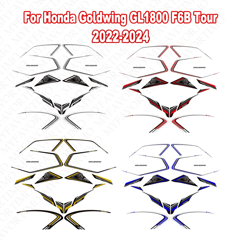 

New Gold wing GL1800 Fairing Fender Protection Tank Grips Gas Kit Knee Stickers Decals For Honda Goldwing F6B Tour 2022 2024