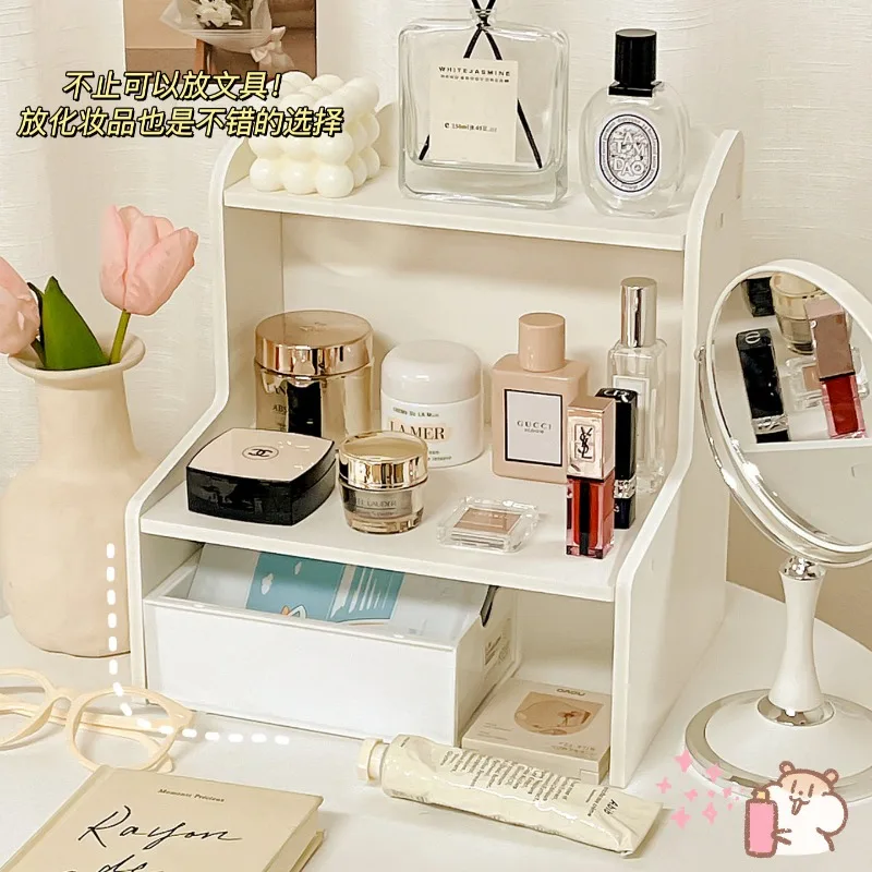 Desktop Multi-layer Stationery Shelf Adding Elevated Buildings To Student Dormitories Book Organization and Cosmetics Storage