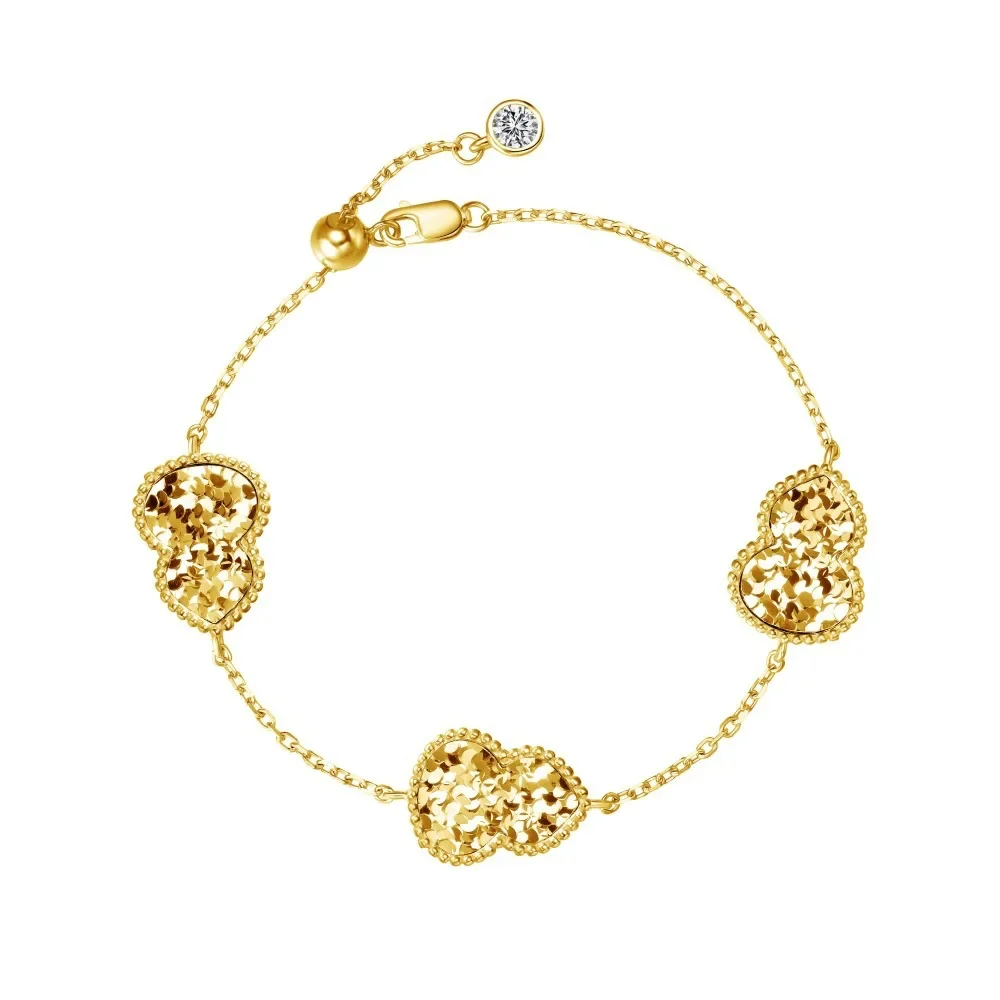 

HOT SALE S925 Silver Bracelet Women's Ancient Craftsmanship Luxury Gourd Sparkling Texture Exquisite Women