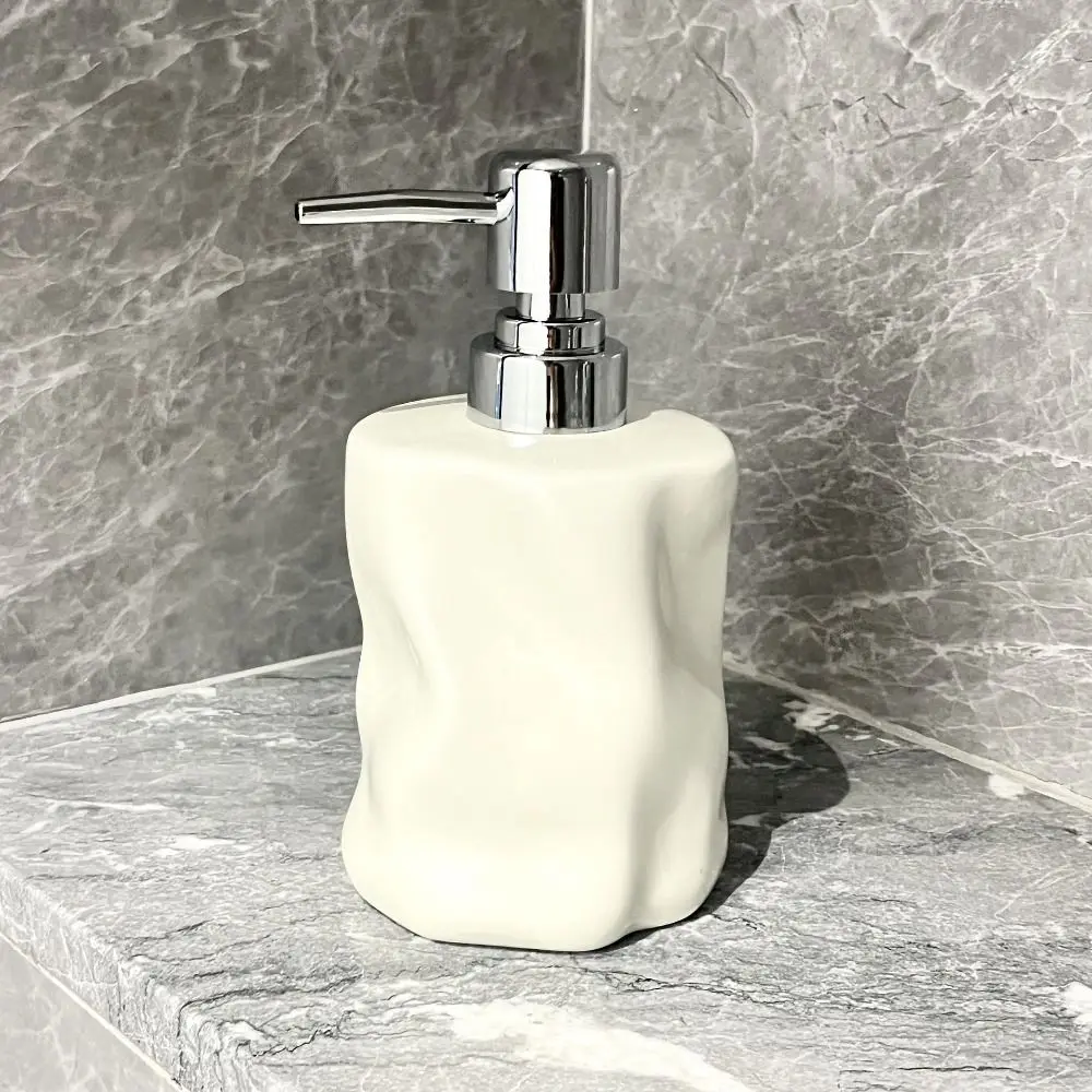 New 400ml Press Lotion Bottle Ceramic Portable Shampoo Soap Dispenser Refillable Bathroom Accessories Hand Sanitizer Bottle