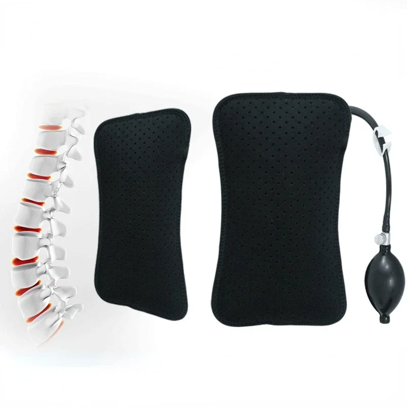 Inflatable Lumbar Support Cushion Portable Neck Shoulder Posture Correct Massage Pillows Orthopedic Design For Back Pain Relief