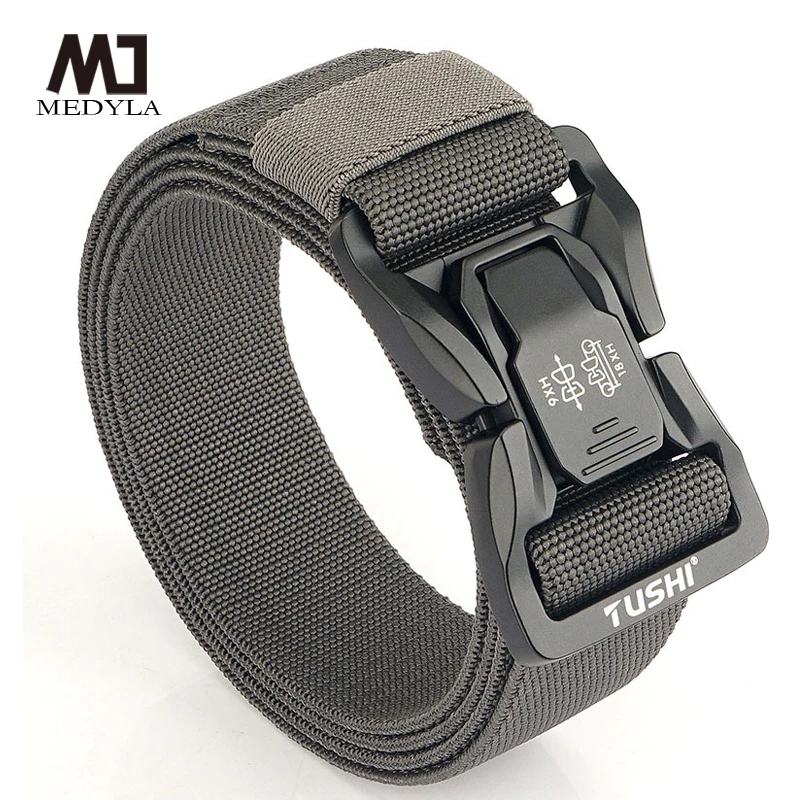 

MEDYLA Official Genuine Tactical Belt Quick Release Metal Buckle Elastic Nylon Belt Soft Real Nylon Sports Accessories BLL5007