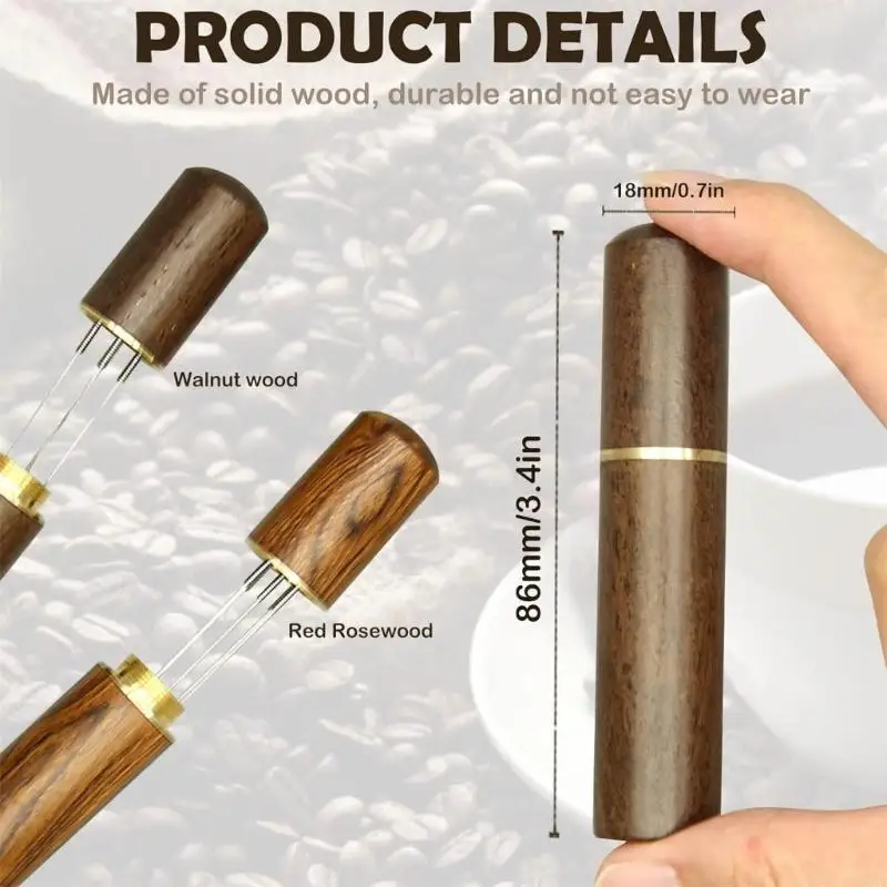 D0AB 2 упаковывать кофейные порошковые иглы кофе порошкообразной микшер деревянный материал для кофеварки