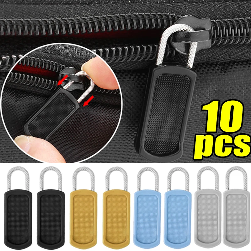 

10Pcs Detachable Zipper Puller Metal Zipper Head Repair Kits Universal Replacement for Luggage Purse Bags Clothes Zipper Slider