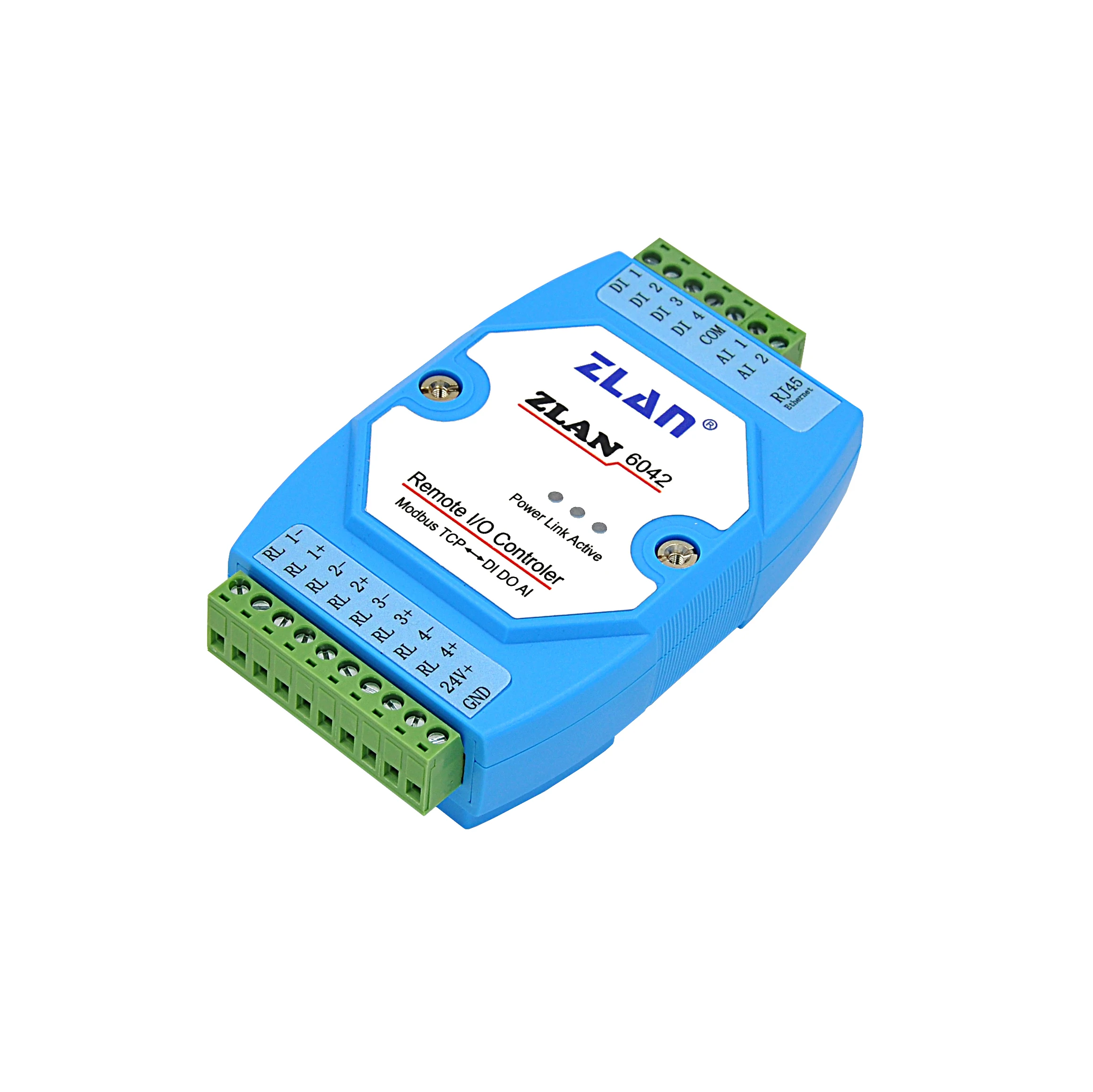 2 Ai Di Do Ethernet Rs485 Io Modbus Tcp Rtu 4 Channels A/d Acquisition I/o Module Analog Digital Input Output Relay Zlan6042