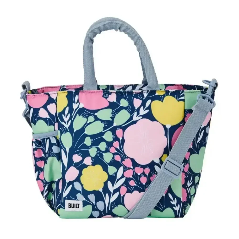 Изолированная сумка для обеда из полиэстера I Love Lunch в размере с цветочным принтом, изолированная сумка для обеда