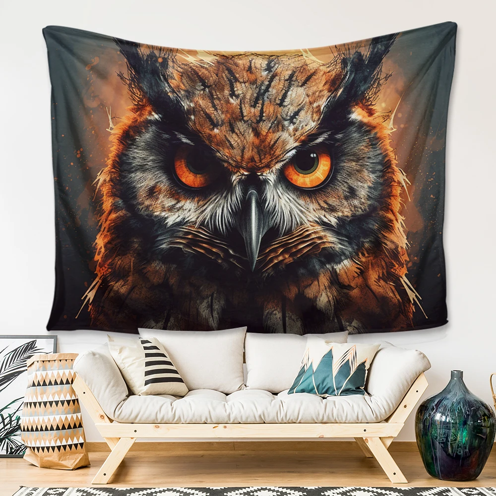 cartoon blanket, Cute soft plush owl linen 3D blanket living room blanket, bedroom bed sofa picnic blanket