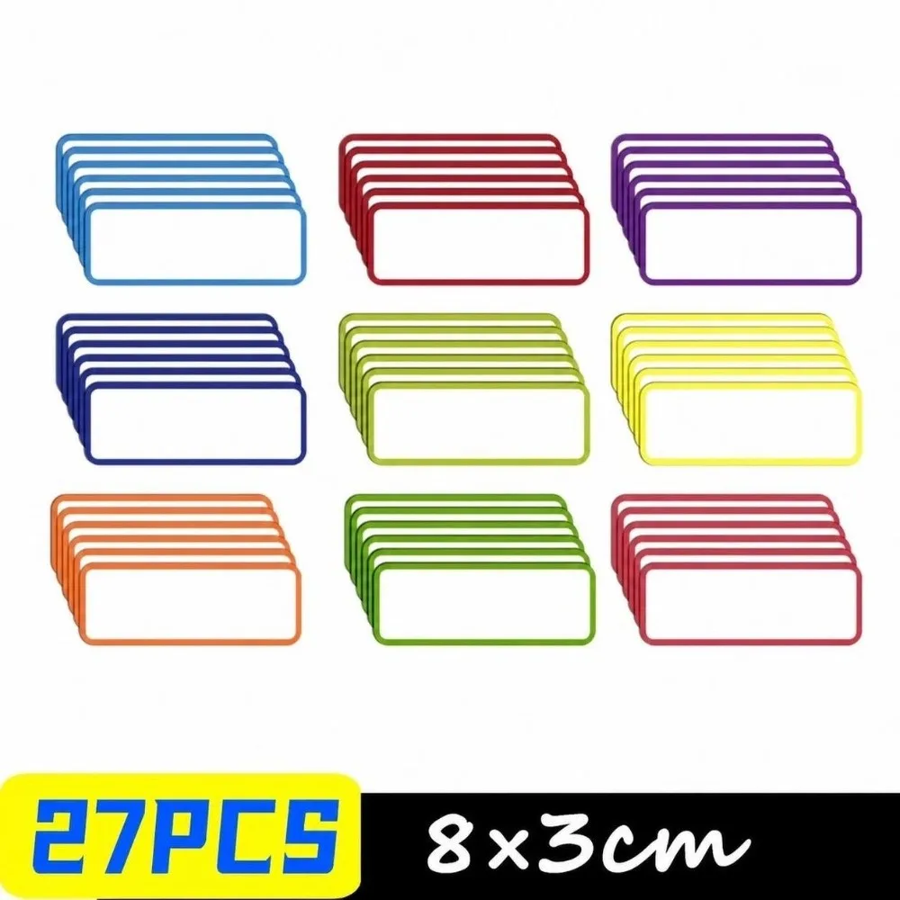 27pcs Dry Erase Magnetic Labels Erasable Reusable Magnetic Name Tags, Whiteboard Magnetic Stickers Color Magnetic Tags