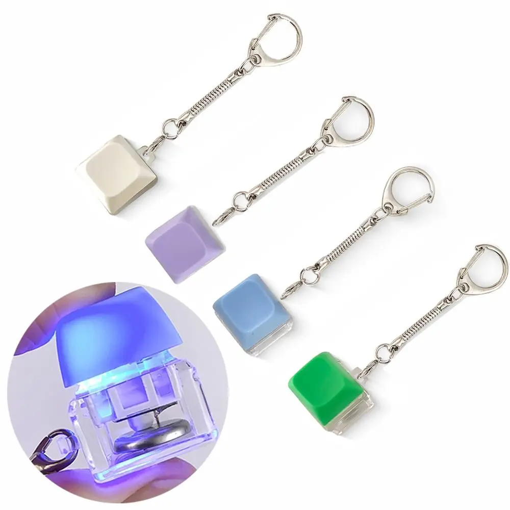 

Relaxing Glowing Keyboard Pendant Finger Keyboard Cap Fidget Button Keycap Keychain Stress Relief DIY Pinch Children