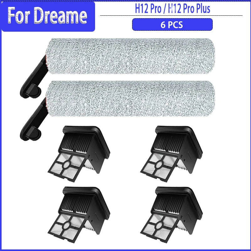 Roller Brush HEPA Filters for Dreame H12 Pro / H12 Pro Plus Cordless Vacuums Vacuum Cleaner Household Accessories