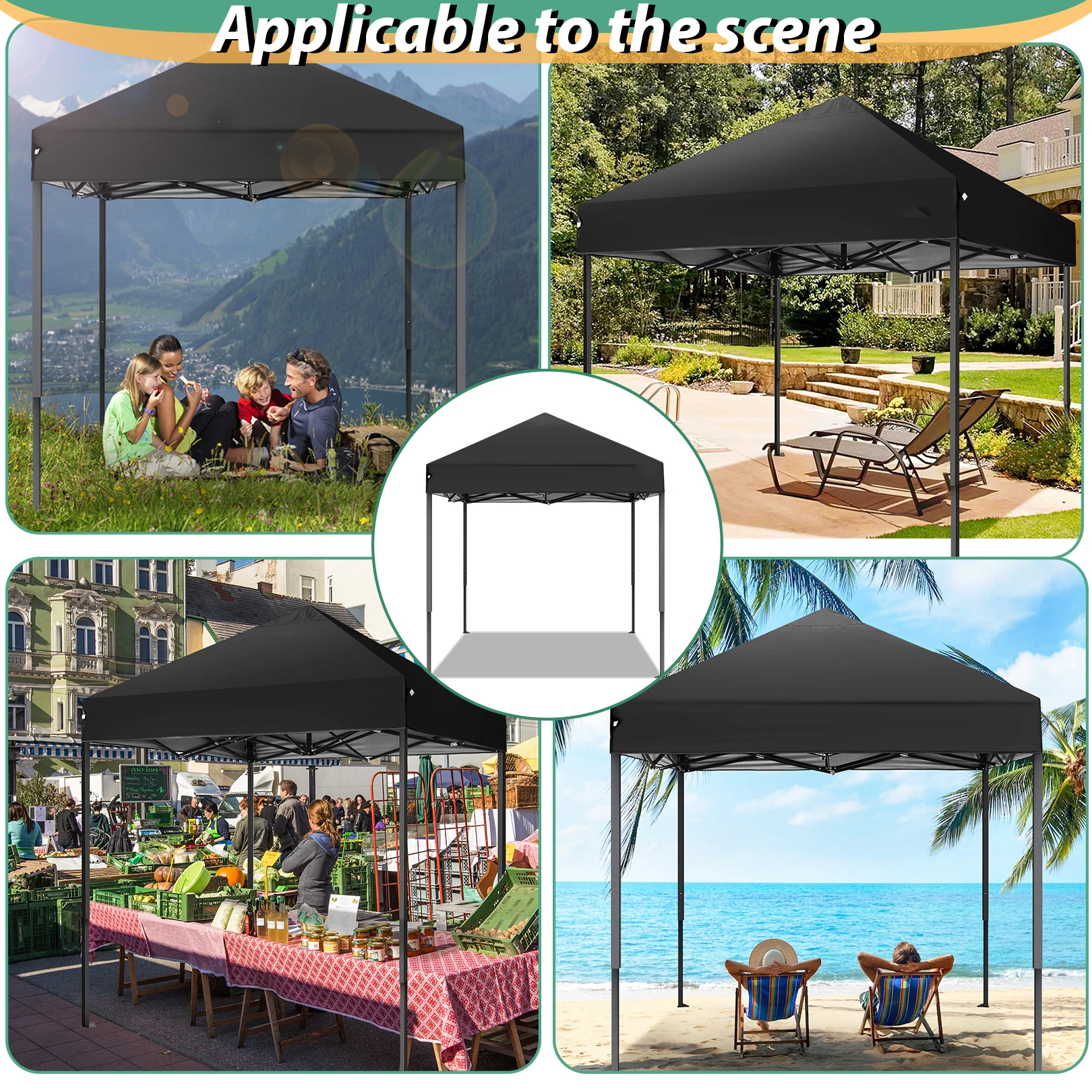 Folding Gazebo 2 x 2 m Waterproof Stable Winterproof Pop Up Gazebo, Ez on Outdoor Foldable Garden Tent, Party Tent, Folding Tent