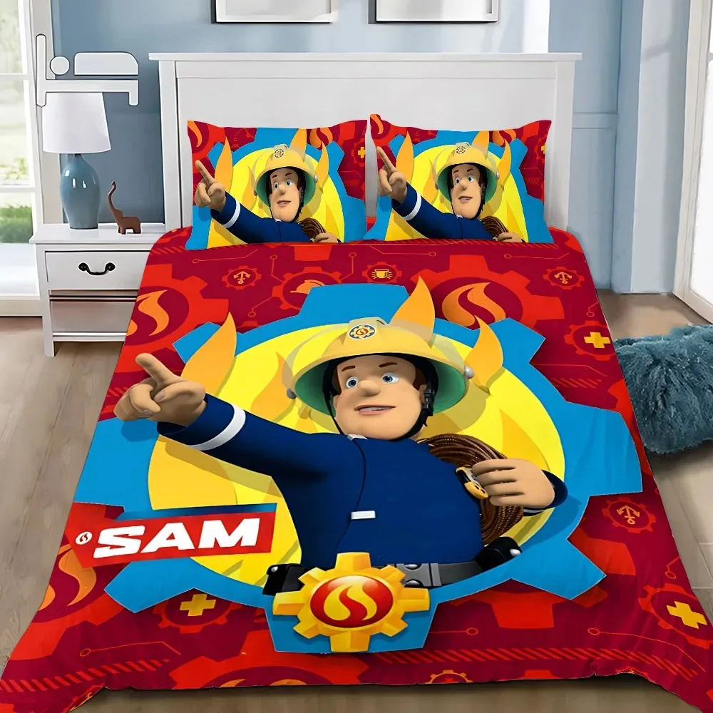 Fireman Sam Duvet Cover Pillowcase Bedding Set Adult Boy Girl Bedroom Decoration Children Single Double Large Size