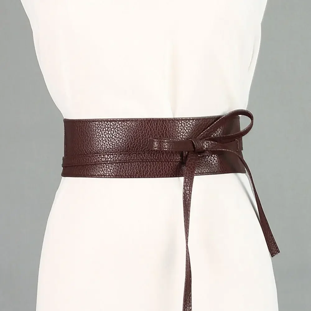 Cintura in pelle slim fit con fiocco di lusso Abito da donna Cummerbands Cintura larga con corsetto