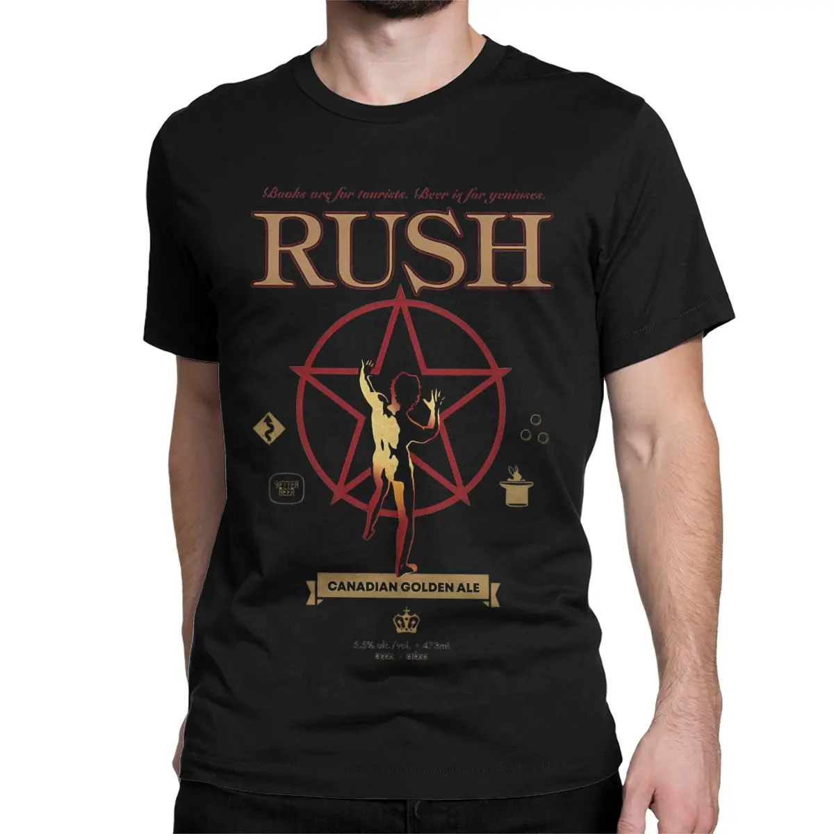 Rush Rock Band Men Women T Shirt Novelty Tees Short Sleeve Round Neck T-Shirt Pure Cotton Birthday Gift Tops