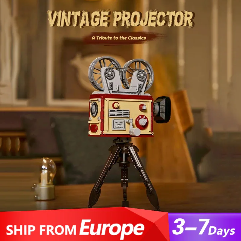 Klemmbausteine Kreativer Experte moc pantasy 800 Retro Film projektor Maschine Modell pcs Bausteine