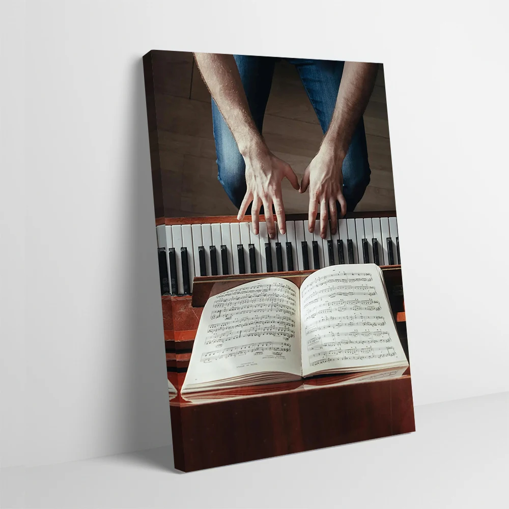 Piano Player With Sheet Music Poster Customizable Printed Canvas Painting for Pictures Wall Art Luxury House Decoration Home