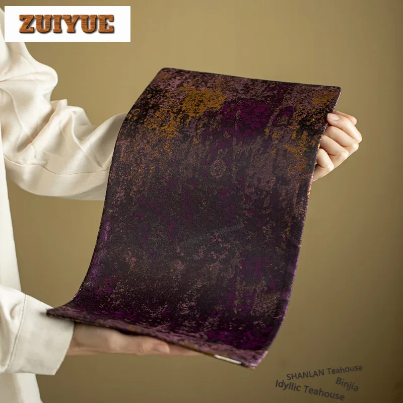 

Brocade Thickened Double-sided Tea Table Mats Aesthetic Teapot Mat Drink Coaster Dinner Table Cloth Mat Tea Services Decoration